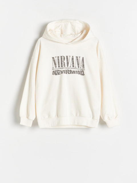 Reserved Boy's Off White Nirvana Oversized Hoodie | Reserved In Lebanon