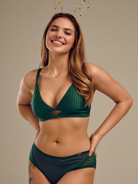 Sinsay Women's Dark Green Wireless Bra | Sinsay In Lebanon