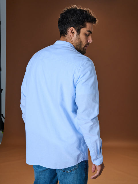 Sinsay Men's Baby Blue Regular Long Sleeve Shirt | Sinsay in Lebanon