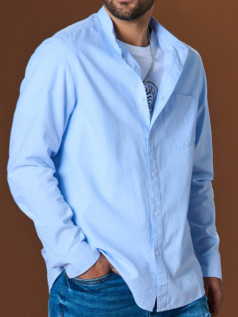 Sinsay Men's Baby Blue Regular Long Sleeve Shirt | Sinsay in Lebanon
