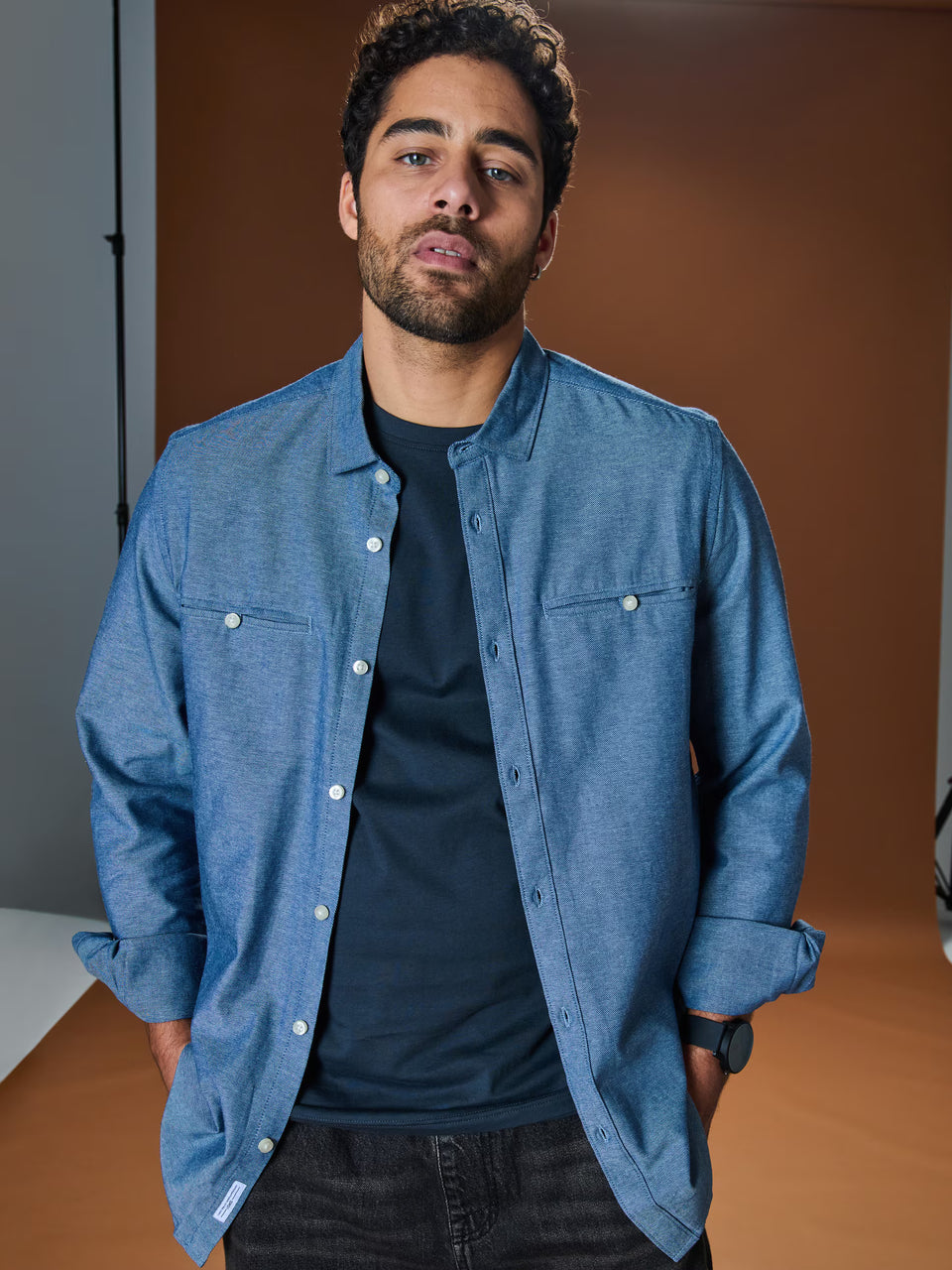 Sinsay Men’s Blue Denim-Look Shirt | Sinsay in Lebanon