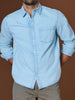 Sinsay Men's Blue Denim Chest Pocket Shirt | Sinsay In Lebanon