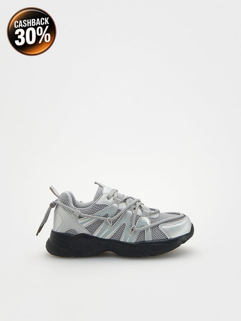 Reserved Boy's Grey Metallic Sneakers | Reserved In Lebanon