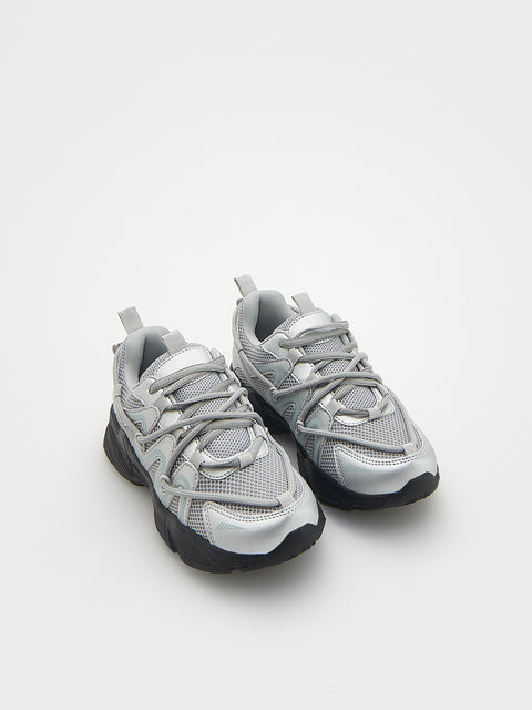 Reserved Boy's Grey Metallic Sneakers | Reserved In Lebanon