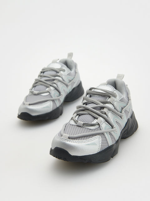 Reserved Boy's Grey Metallic Sneakers | Reserved In Lebanon