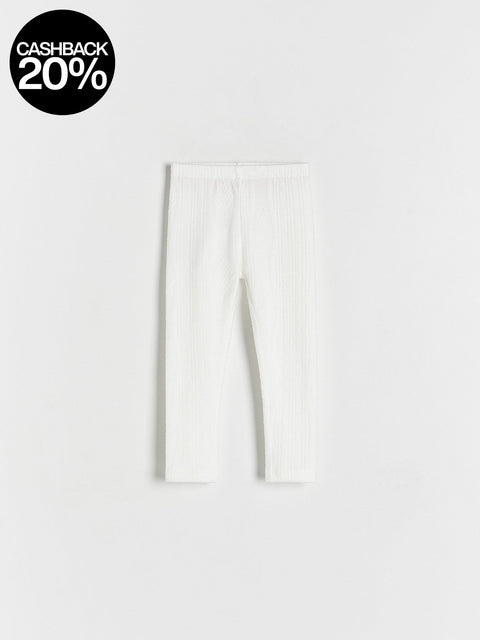 Reserved Girl's Off White Soft Jersey Leggings | Reserved In Lebanon
