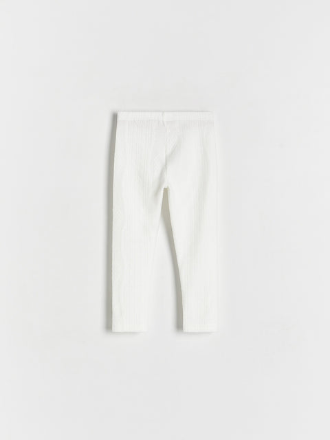 Reserved Girl's Off White Soft Jersey Leggings | Reserved In Lebanon