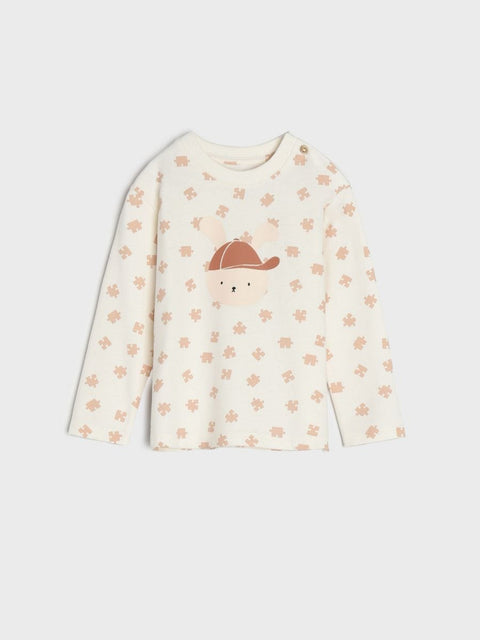 Sinsay Boy's Beige Long-Sleeve Blouse ANFK897