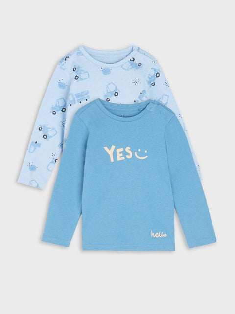 Sinsay Baby Boy's Blue Printed Long Sleeve Blouses 2 Pack |Sinsay In Lebanon