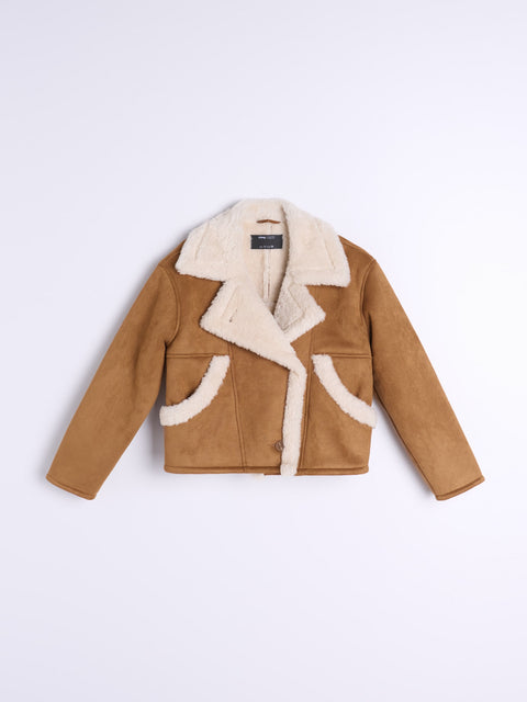 Sinsay Women's Beige Sheepskin Jacket|Sinsay In Lebanon