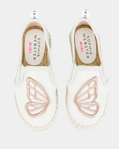 Sophia Webster Girl's Ecru Butterfly Espadrille Flats UUUAD SE31 shoes26