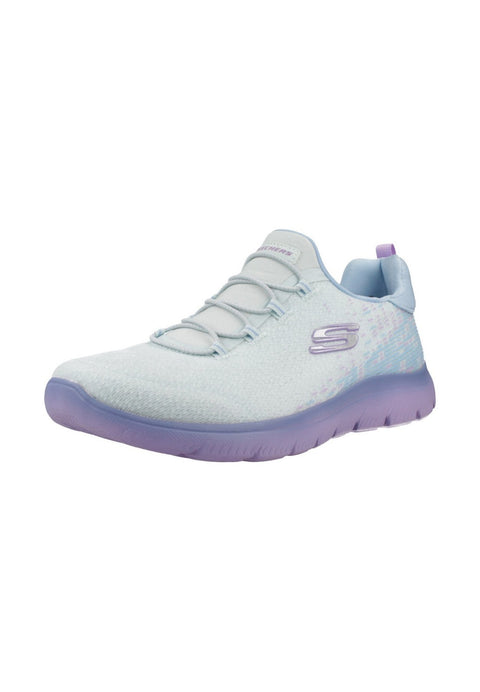 White and purple sneaker on a white background