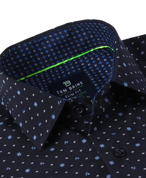 Tom Baine Men's Navy Short Sleeve Shirt  | Tom Baine  in Lebanon
