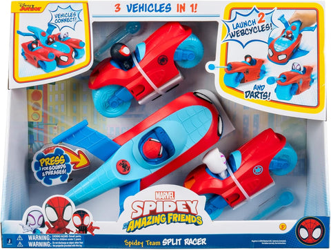 Jazwares Marvel Spidey and His Amazing Friends Spidey Team Split Racer 8.5-Inch Three-in-One Vehicle with Web Darts|Jazwares In Lebanon