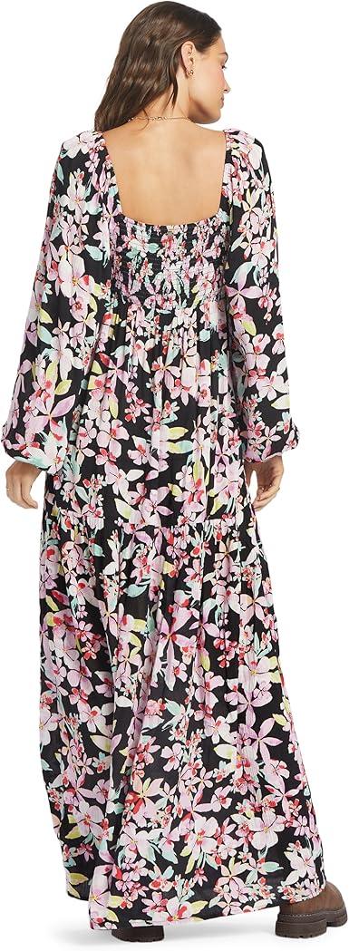 Roxy Women's Black Floral Long Sleeved Dress | Roxy in Lebanon