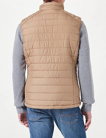 Tom Tailor Men's Beige Sleeveless Lightweight Quilted Vest | Tom Tailor In Lebanon