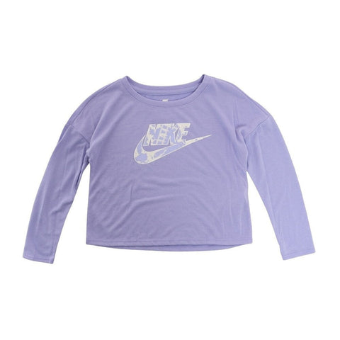 Nike Girl's Purple Crew Neck Long Sleeve Blouse |Nike In Lebanon