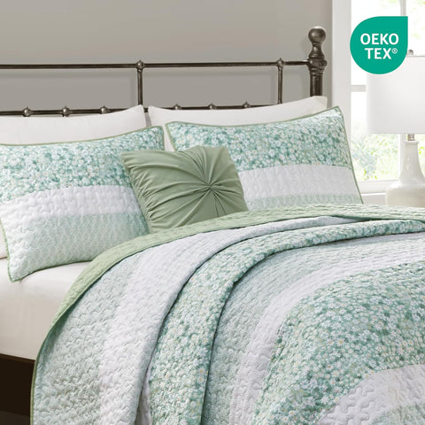 Madison Park Seersucker Floral Coverlet 4-Piece Quilt Sets | Madison Park In Lebanon