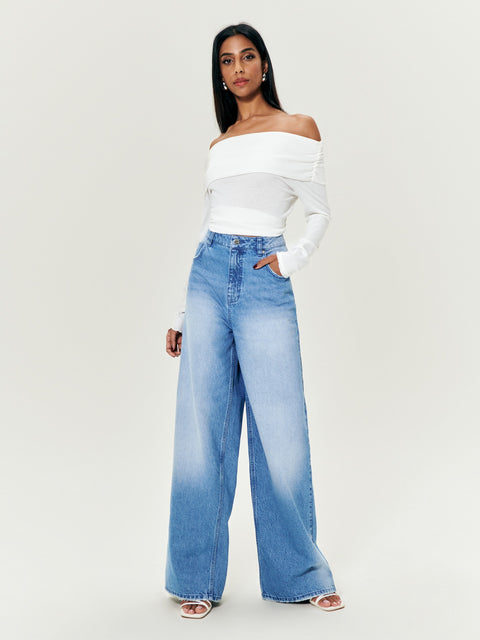 Sinsay Women's Light Blue Wide Leg Jeans|Sinsay In Lebanon
