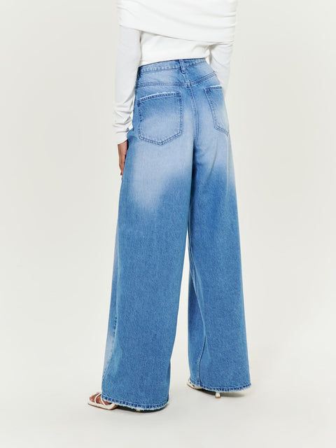 Sinsay Women's Light Blue Wide Leg Jeans|Sinsay In Lebanon
