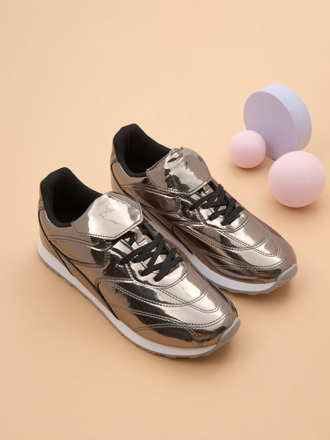 Sinsay Women's Silver Low-Top Sneakers | Sinsay In Lebanon