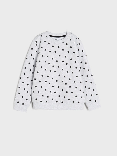 Sinsay Girl's Light Grey Printed Sweatshirt | Sinsay In Lebanon