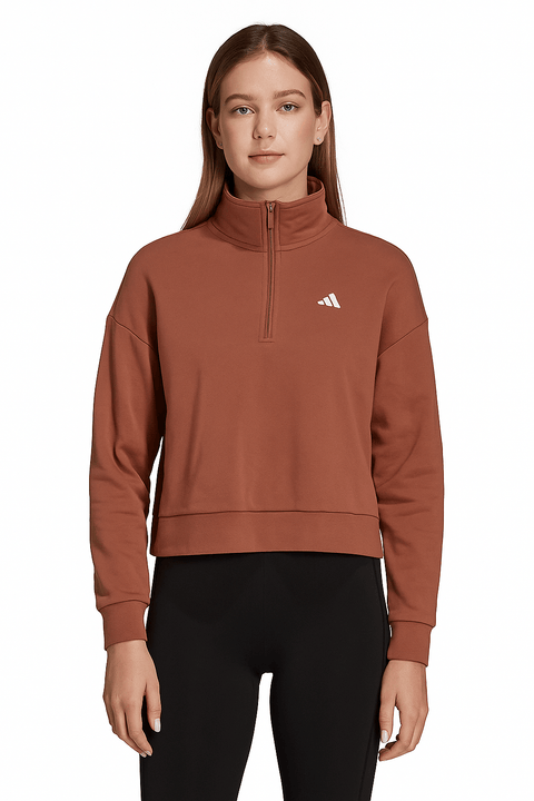 Adidas Women's Dusty Rose 1/4 Zip Sweatshirt | Adidas In Lebanon