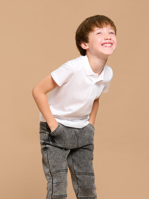 Sinsay Boy's Washed Black Denim Tie Jogger|Sinsay In Lebanon