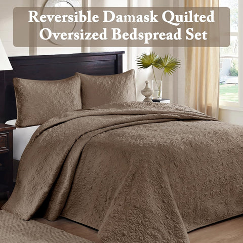 Madison Park Quebec 3-Piece Mocha Quilt Set, Full/Queen | Madison Park In Lebanon