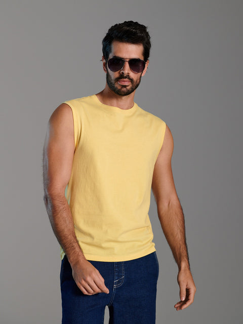 Sinsay Men's Yellow Cotton Tank Top | Sinsay In Lebanon