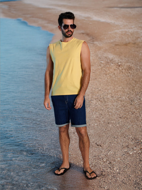 Sinsay Men's Yellow Cotton Tank Top | Sinsay In Lebanon