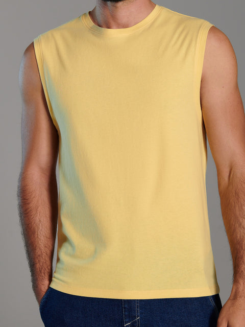 Sinsay Men's Yellow Cotton Tank Top | Sinsay In Lebanon