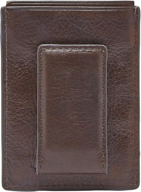 Fossil Men's Brown Leather Neel Magnetic Card Case Wallet | Fossil In Lebanon