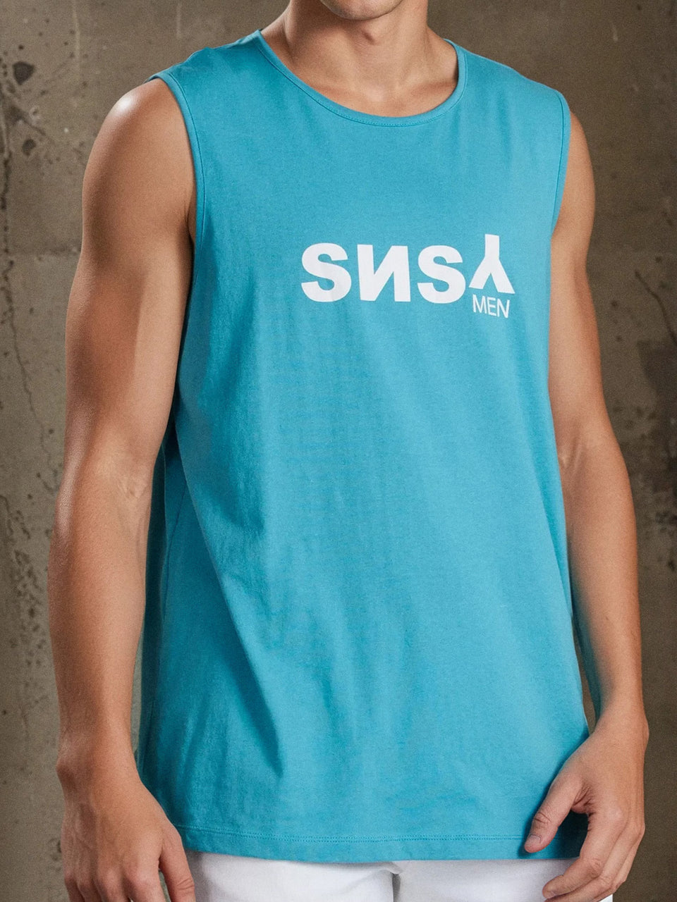 Sinsay Men's Blue Printed Sleeveless Tank Top | Sinsay In Lebanon