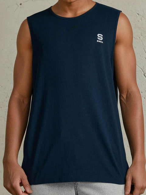 Sinsay Men's Navy Logo Print Tank Top | Sinsay In Lebanon