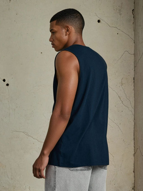 Sinsay Men's Navy Logo Print Tank Top | Sinsay In Lebanon