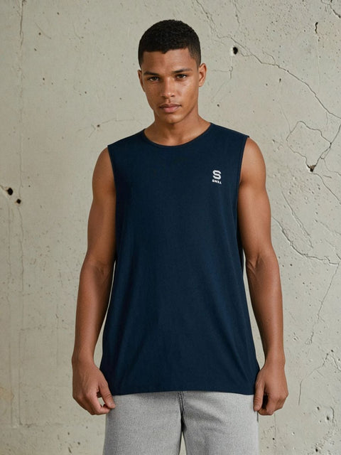 Sinsay Men's Navy Logo Print Tank Top | Sinsay In Lebanon