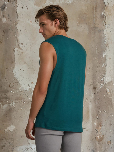 Sinsay Men's Dark Green Basketball-Themed Tank Top | Sinsay In Lebanon