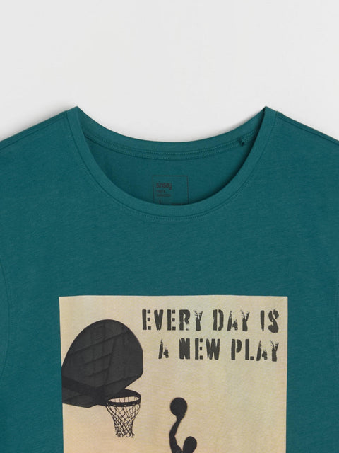 Sinsay Men's Dark Green Basketball-Themed Tank Top | Sinsay In Lebanon