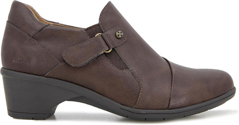 JBU Women's Dark Brown Wedge Block Heeled Casual Shoes | JBU In Lebanon