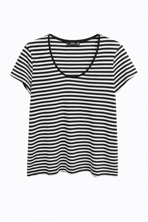 Mango Women's Black/White Striped Short-Sleeve T-Shirt | Mango in Lebanon