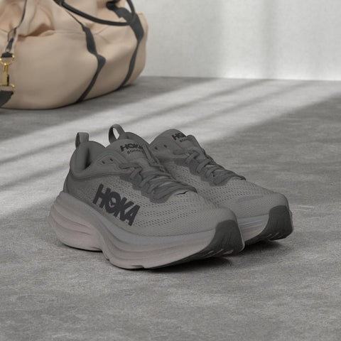 Hoka Men's Light Grey Bondi 8 Sneakers | Hoka In Lebanon