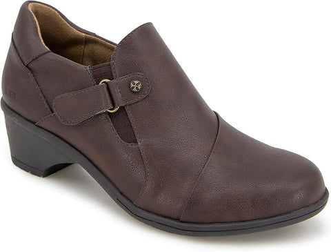 JBU Women's Dark Brown Wedge Block Heeled Casual Shoes | JBU In Lebanon