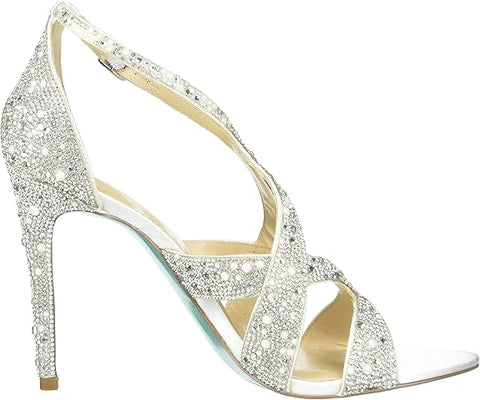 Betsey Johnson Women's Silver Sb-miles Heeled Sandal | Betsey Johnson In Lebanon