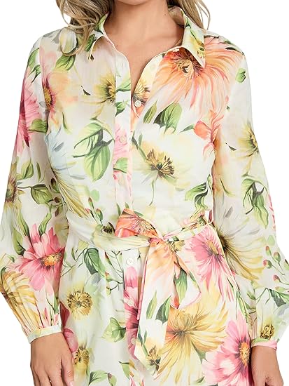 Guess Women's Multicolor Floral Long Sleeve Faith Dress | Guess In Lebanon