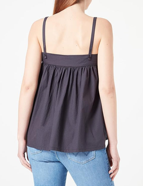 Wrangler Women's Faded Black Babydoll Sleeveless Blouse |Wrangler In Lebanon