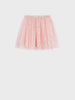 Pink tulle skirt with star patterns on a white background