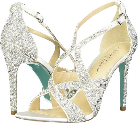 Betsey Johnson Women's Silver Sb-miles Heeled Sandal | Betsey Johnson In Lebanon