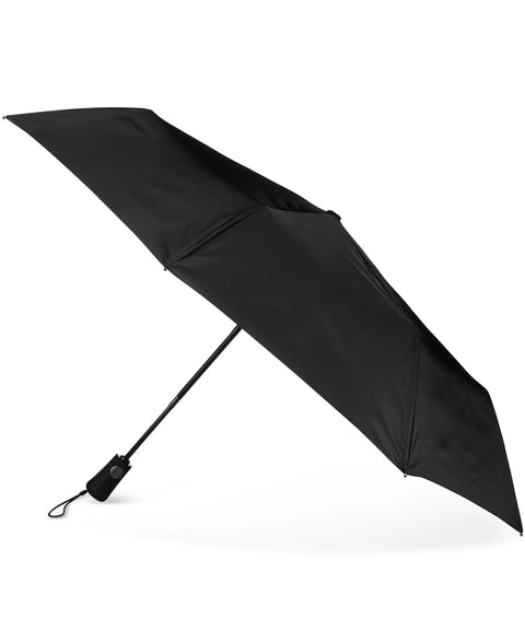 Black umbrella on a white background
