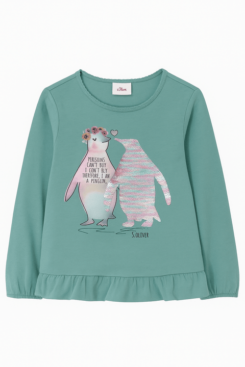 S.Oliver Girl's Mint Green Long Sleeve Blouse  |S.Oliver In Lebanon